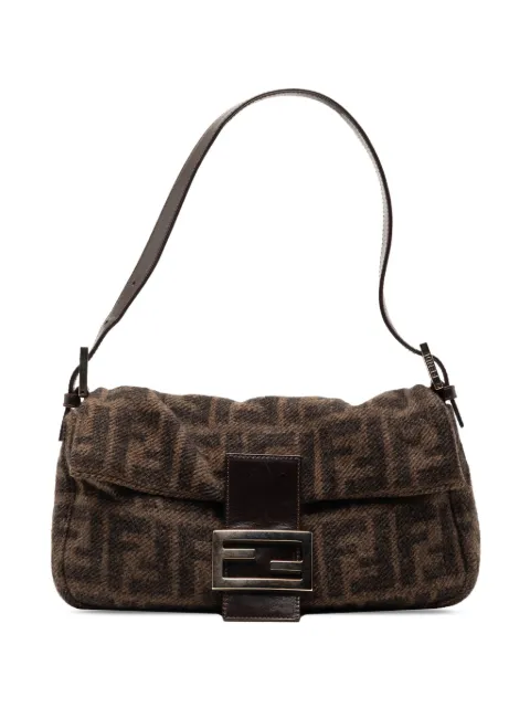 Fendi Pre-Owned мини сумка на плечо Zucca Wool Baguette (2000-2010 годы)