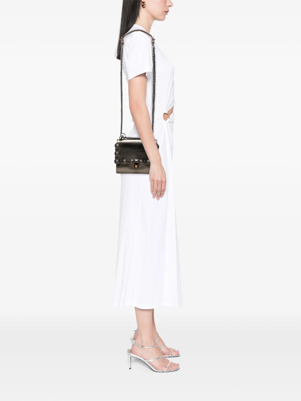  Fendi Pre-owned Bandolera Kan I Mini De Piel Metalizada Y Festoneada Con Apliques 2000-2010 - Dorado 