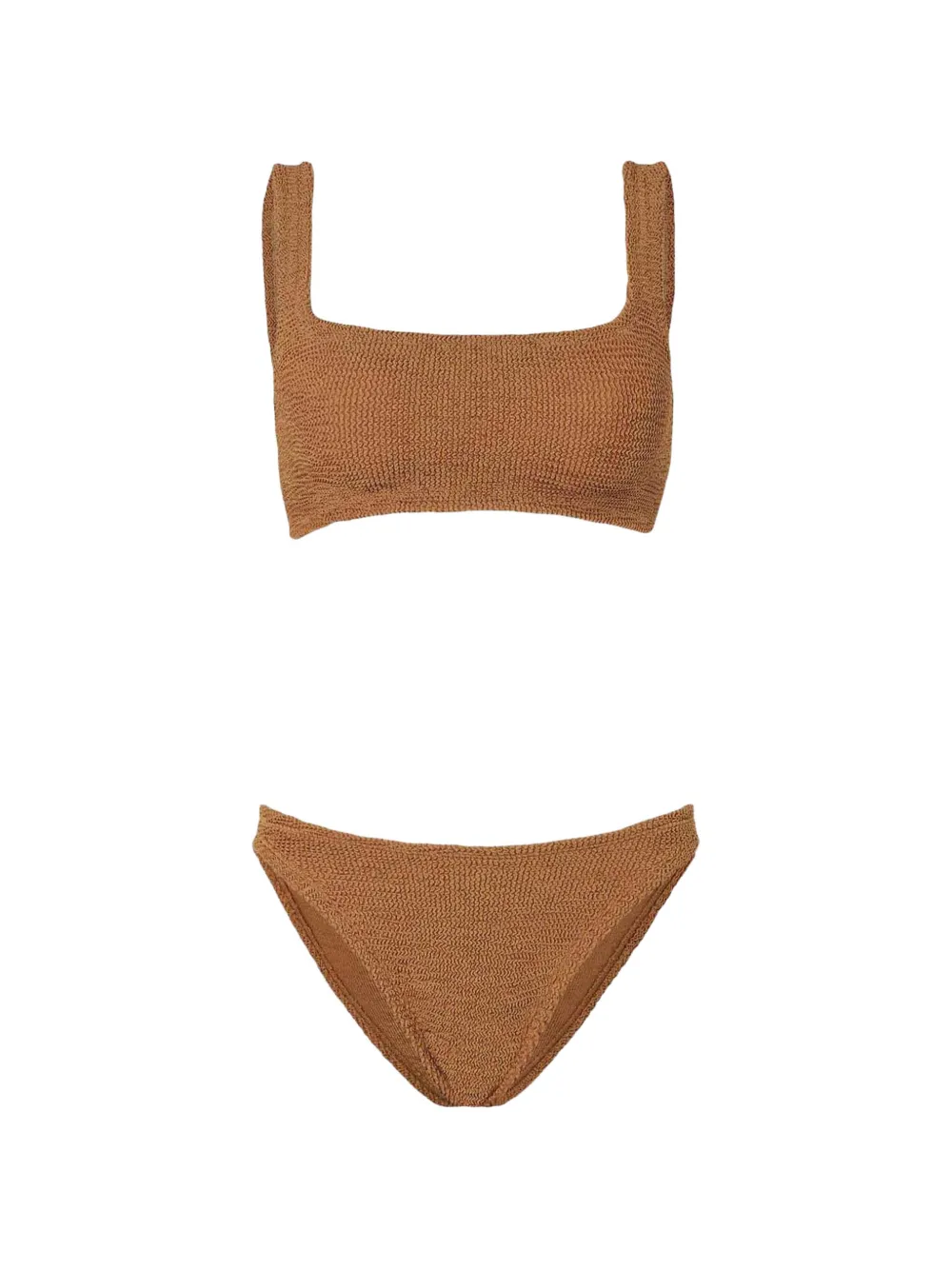 Hunza G Xandra crinkle-effect bikini - Marrone