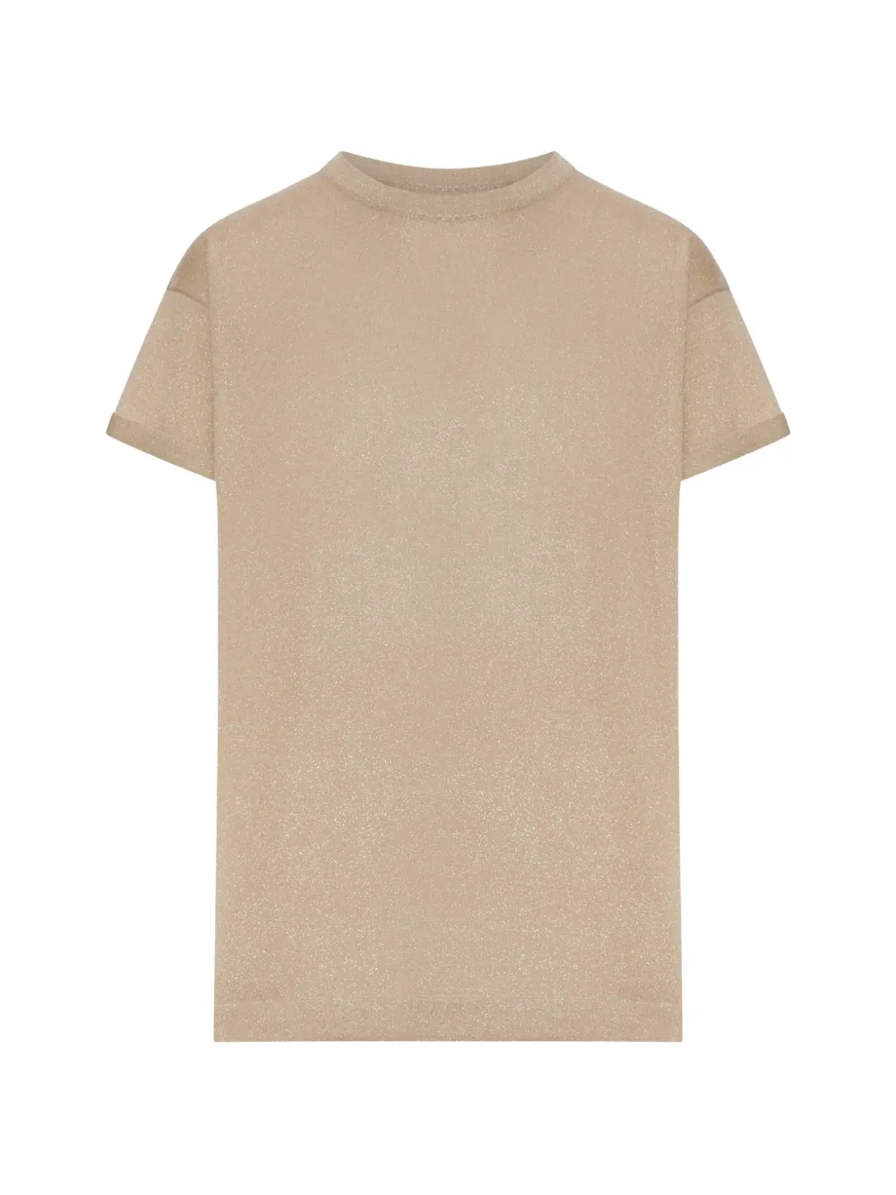 Brunello Cucinelli lurex-knit drop-shoulder T-shirt - Toni neutri