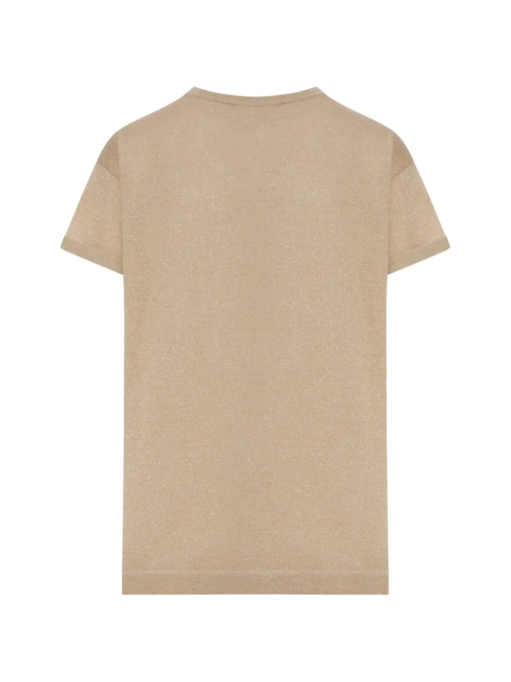 Brunello Cucinelli Lurex T-shirt met verlaagde schouders Beige