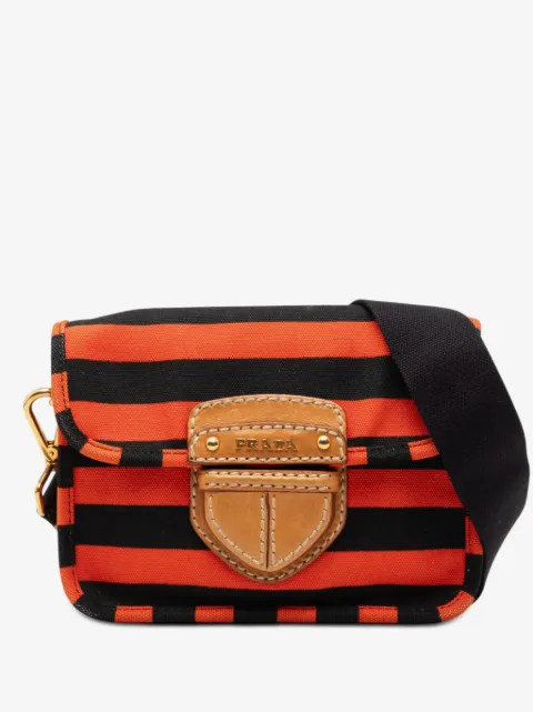 Prada Pre-Owned 2013-2025 Canvas Canapa Righe Striped Messenger Bag crossbody bag