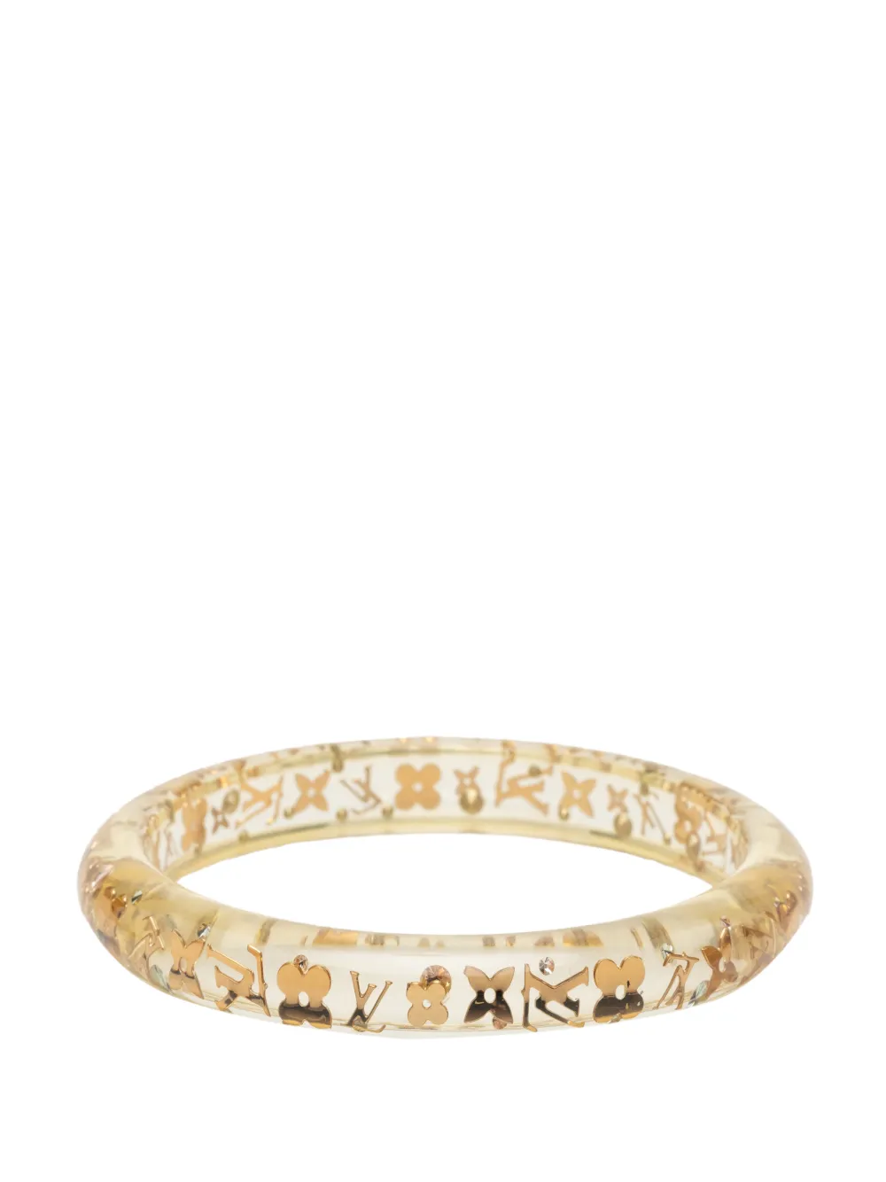 Louis Vuitton Pre-Owned 2011 Narrow Monogram Resin Inclusion Bangle costume bracelet - Bianco