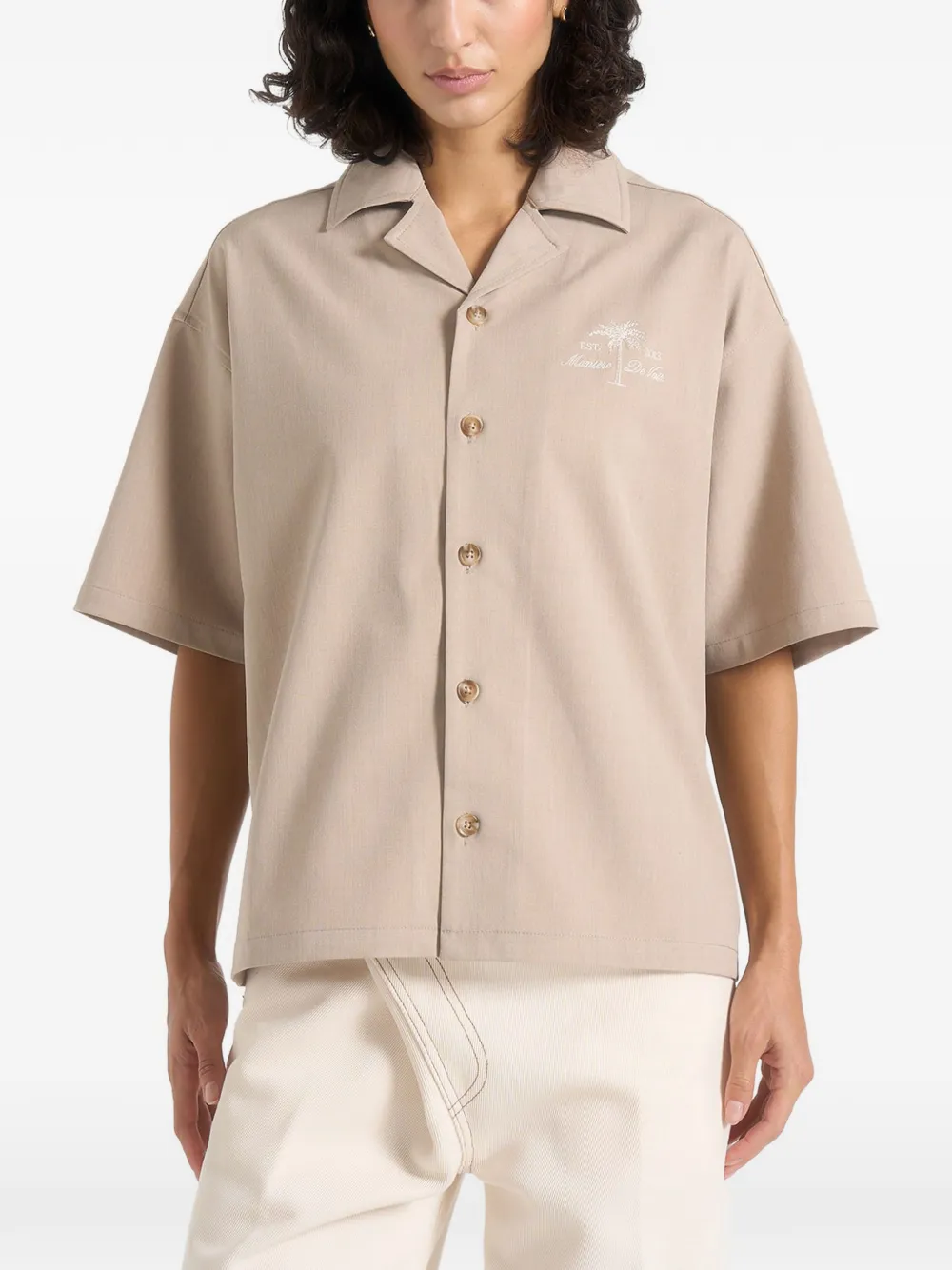 Manière De Voir Alexis Cote d'Azur boxy shirt Beige