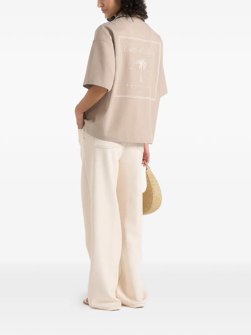 Manière De Voir Alexis Cote d'Azur boxy shirt Beige