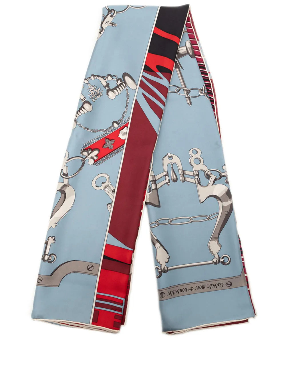 Hermès Pre-Owned 1999-2007 Caleche Mors Et Bouteilles Silk Scarf scarves - Blau