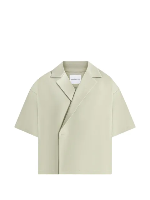 Manière De Voir Abel in sage boxy double breasted tailored shirt