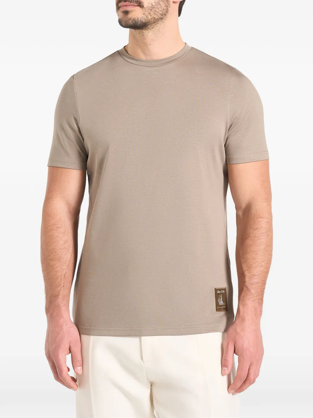 Manière De Voir logo-patch short-sleeve T-shirt - Toni neutri