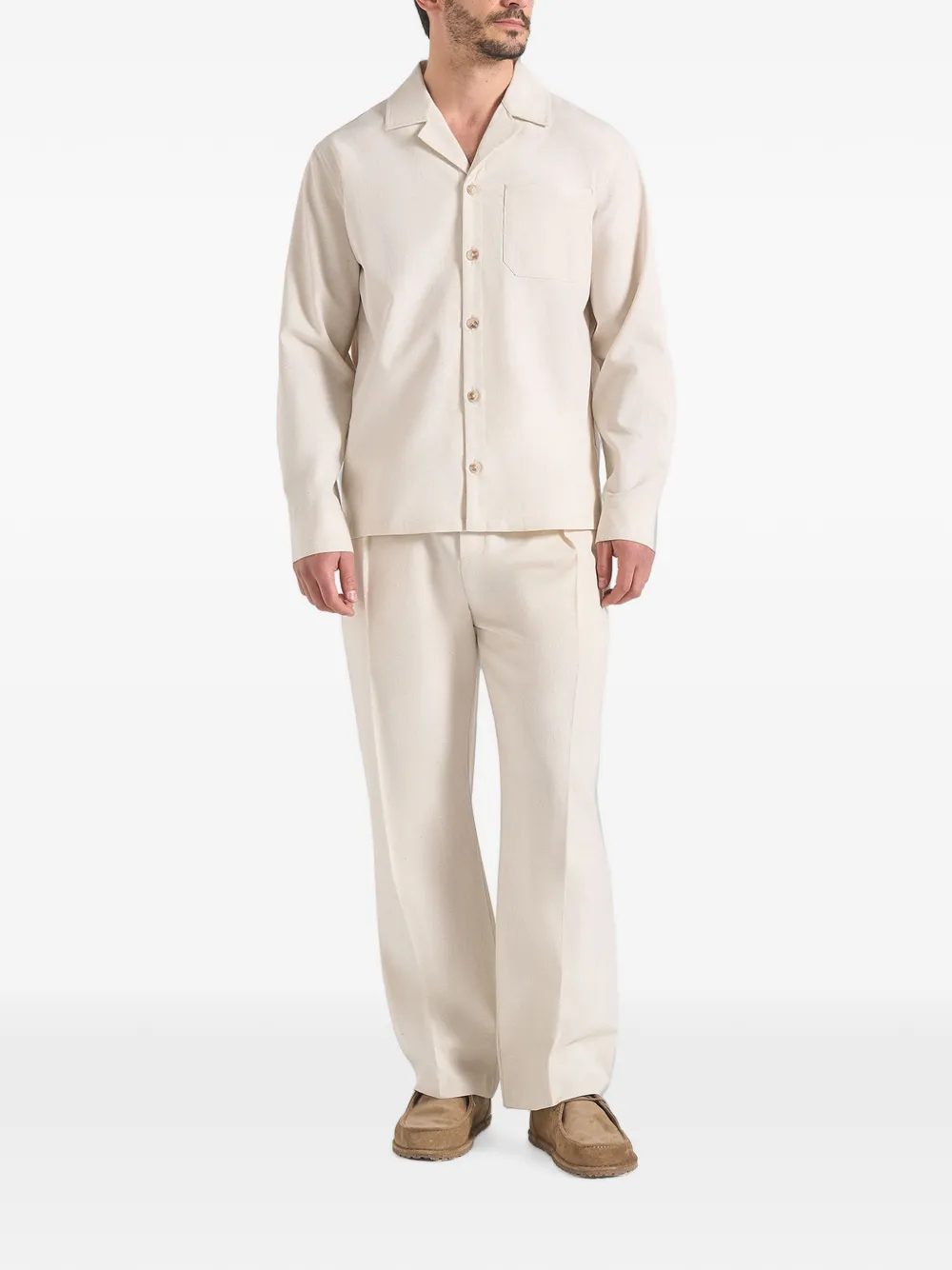 Manière De Voir Constant linnen overhemd met lange mouwen Beige
