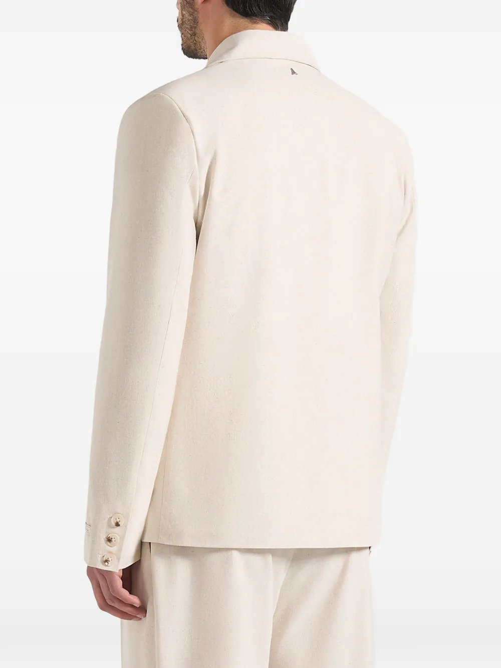 Manière De Voir Didier linnen blazer met dubbele rij knopen Beige