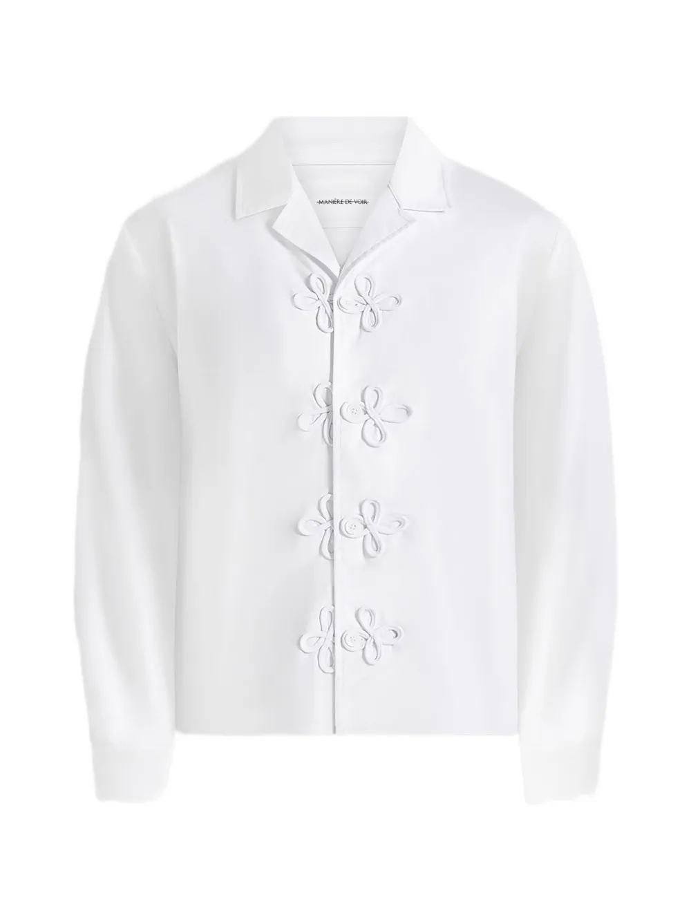 Manière De Voir Valen appliqué-detail long-sleeve shirt - Bianco
