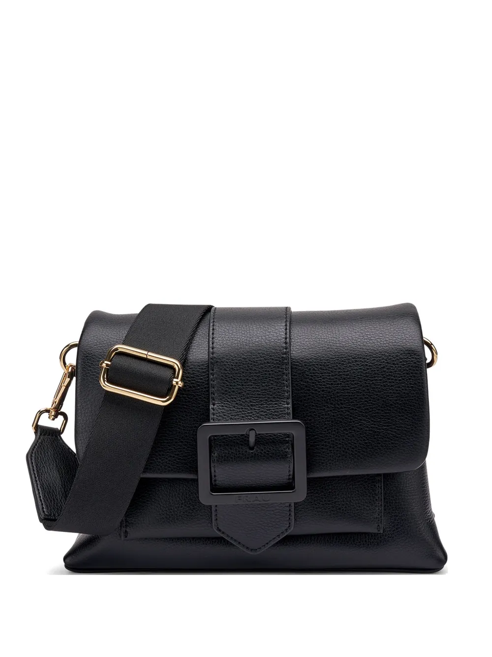 Frau Buckle-detail Pebbled Tote Bag In Black