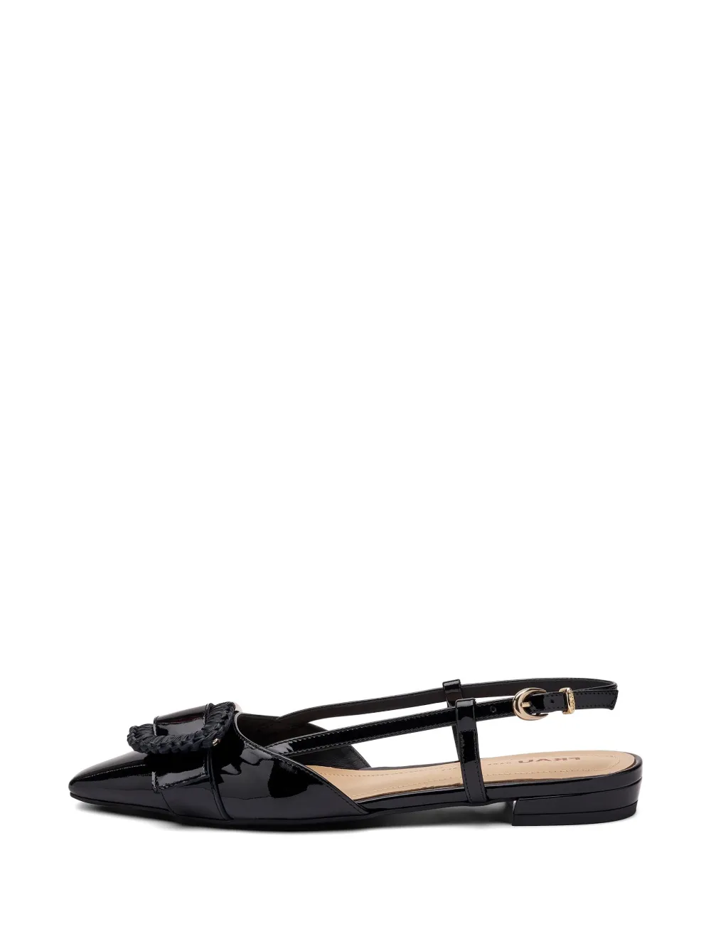 FRAU raffia-detail patent leather pumps Zwart