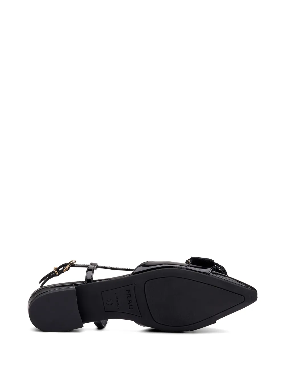 FRAU raffia-detail patent leather pumps Zwart