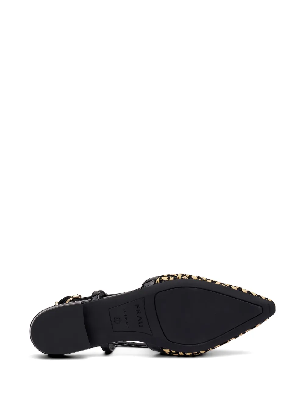 FRAU raffia patent-leather pumps Zwart