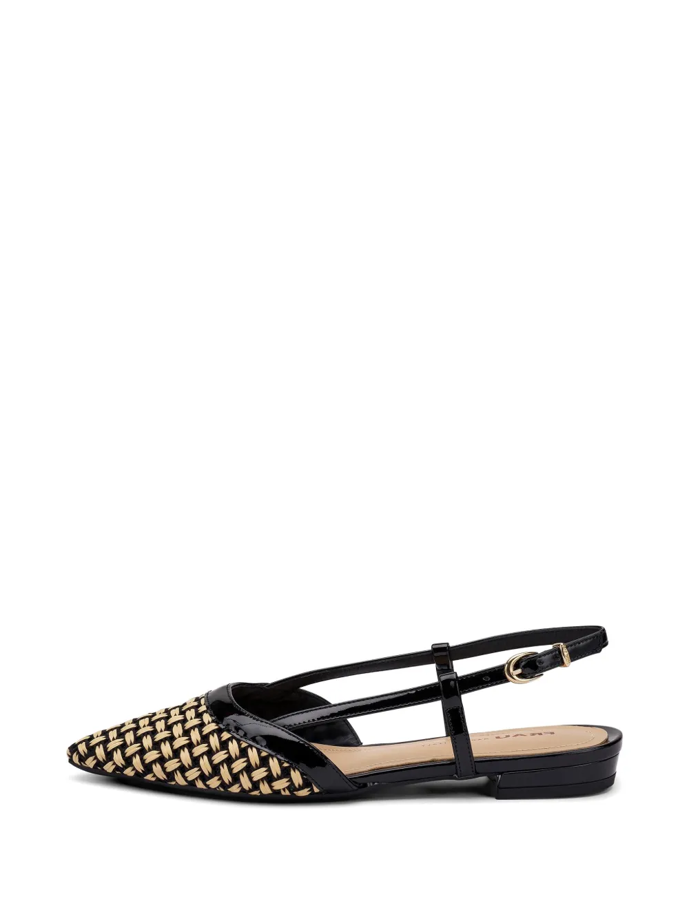 FRAU raffia patent-leather pumps Zwart