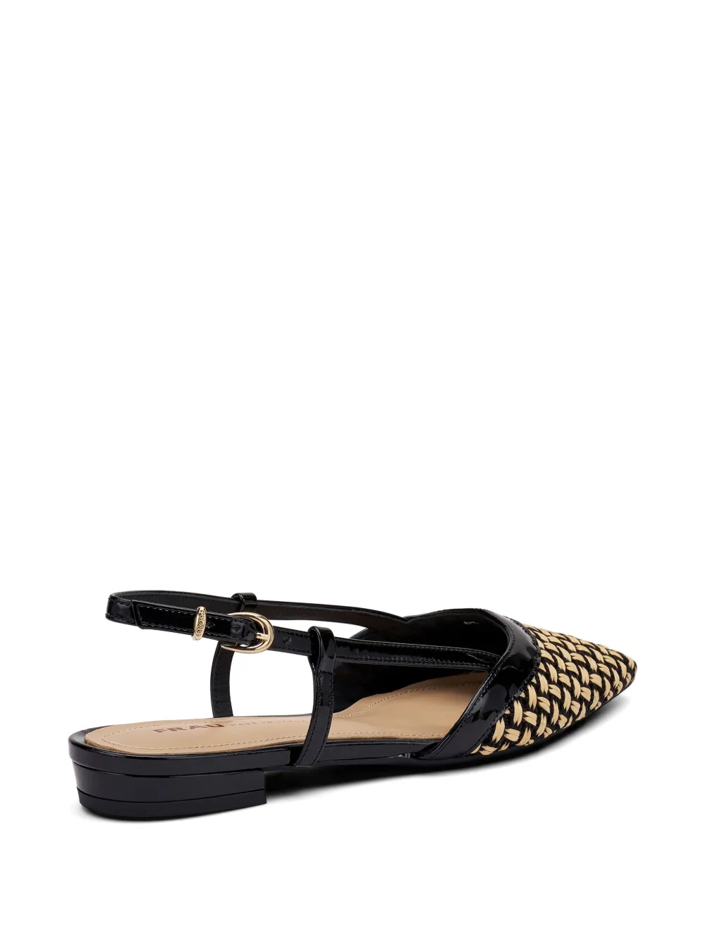 FRAU raffia patent-leather pumps Zwart