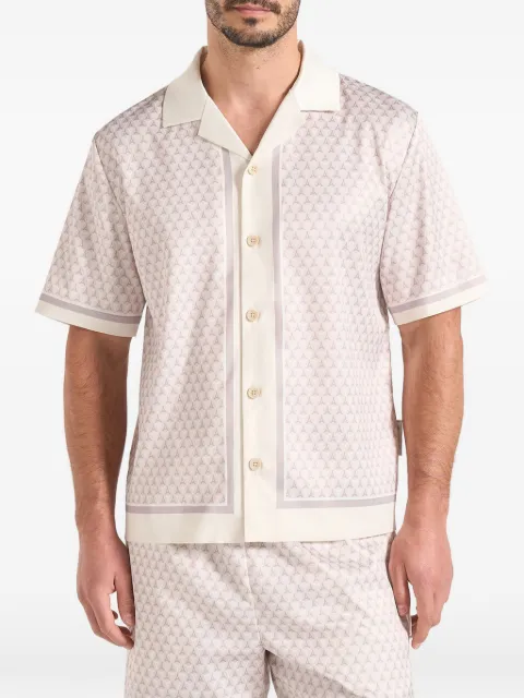 Manière De Voir Idriss Eiffel monogram satin-finish shirt