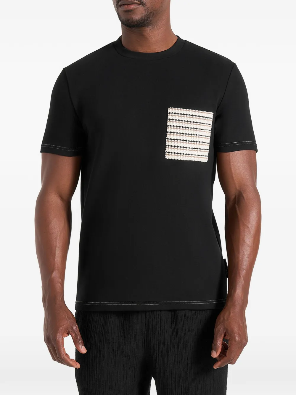 Manière De Voir Joris whipstitch pocket T-shirt - Nero