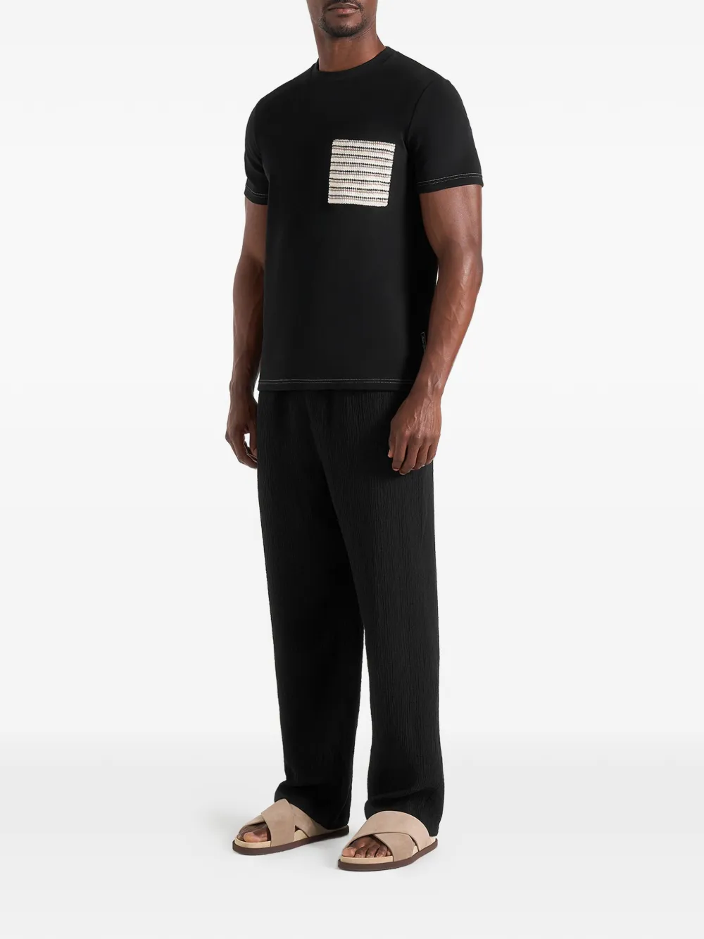 Manière De Voir Joris T-shirt met zakdetail Zwart