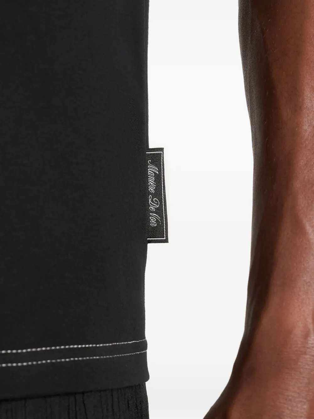 Manière De Voir Joris T-shirt met zakdetail Zwart