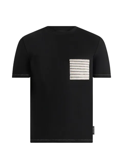 Manière De Voir Joris in black whipstitch pocket-detail T-shirt