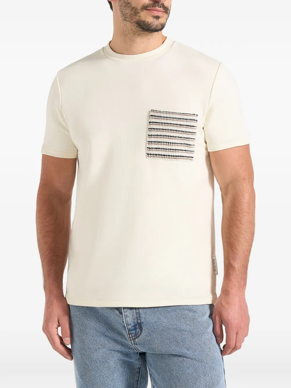 Manière De Voir Joris whipstitch-pocket T-shirt - Toni neutri