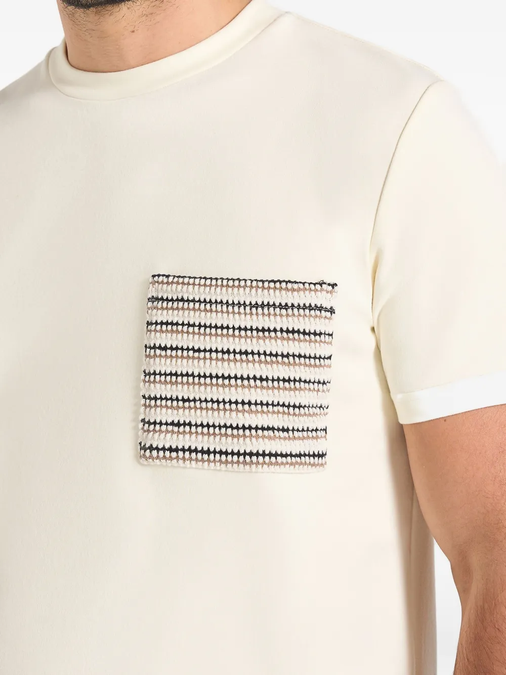 Manière De Voir Joris T-shirt met zakdetail Beige