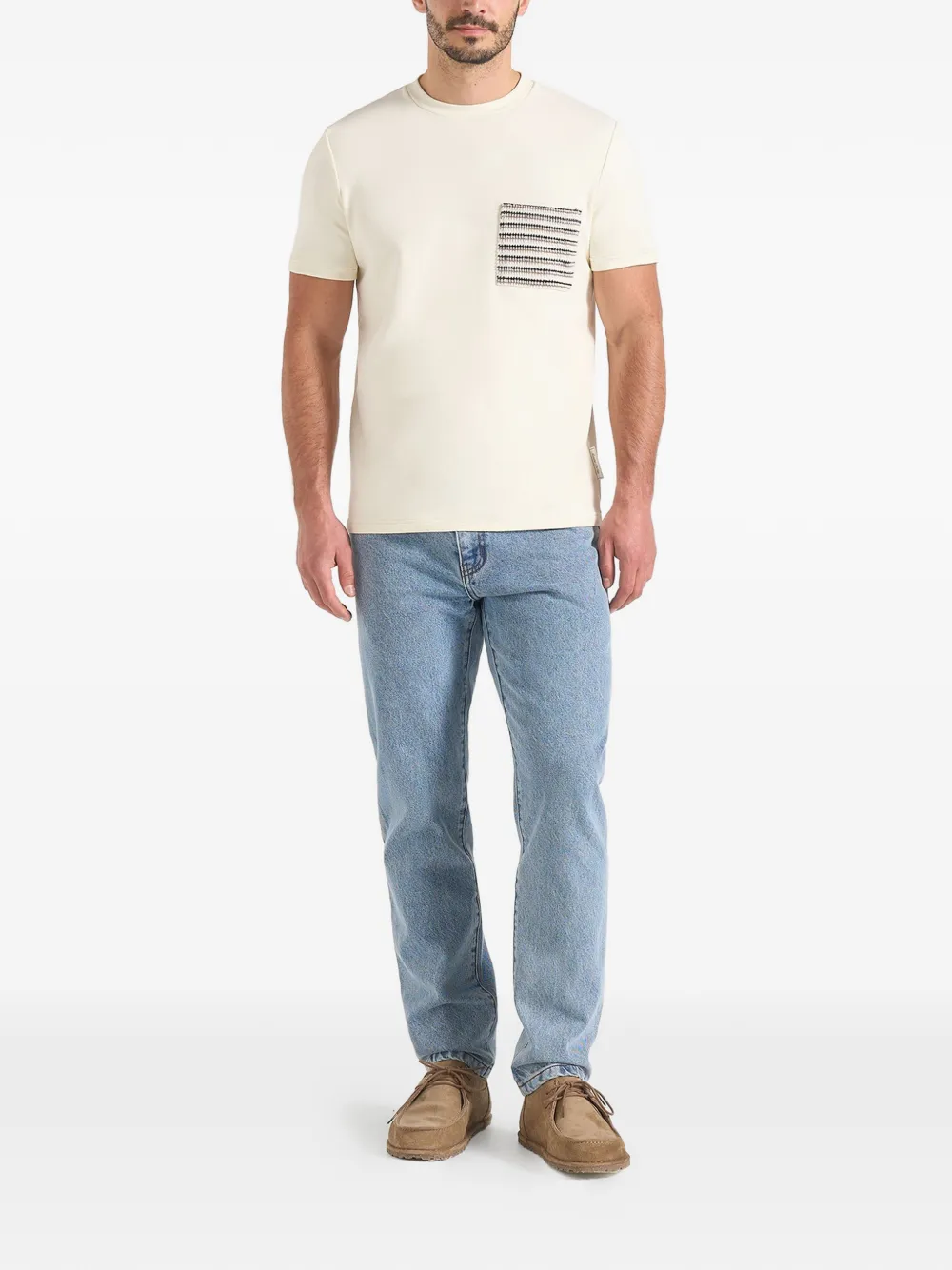 Manière De Voir Joris T-shirt met zakdetail Beige