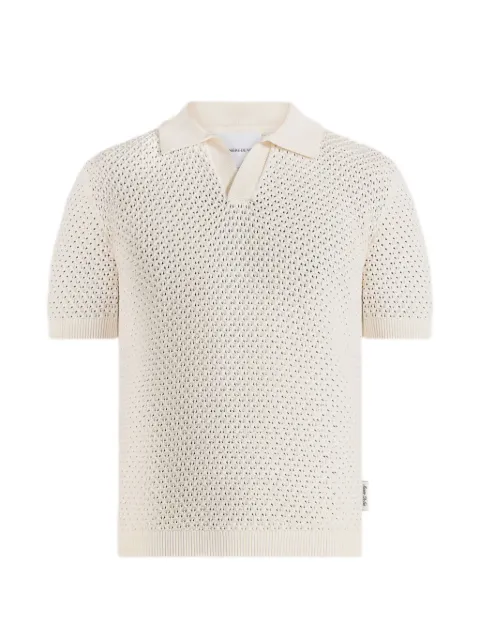 Manière De Voir Conrad open -knit polo shirt cream