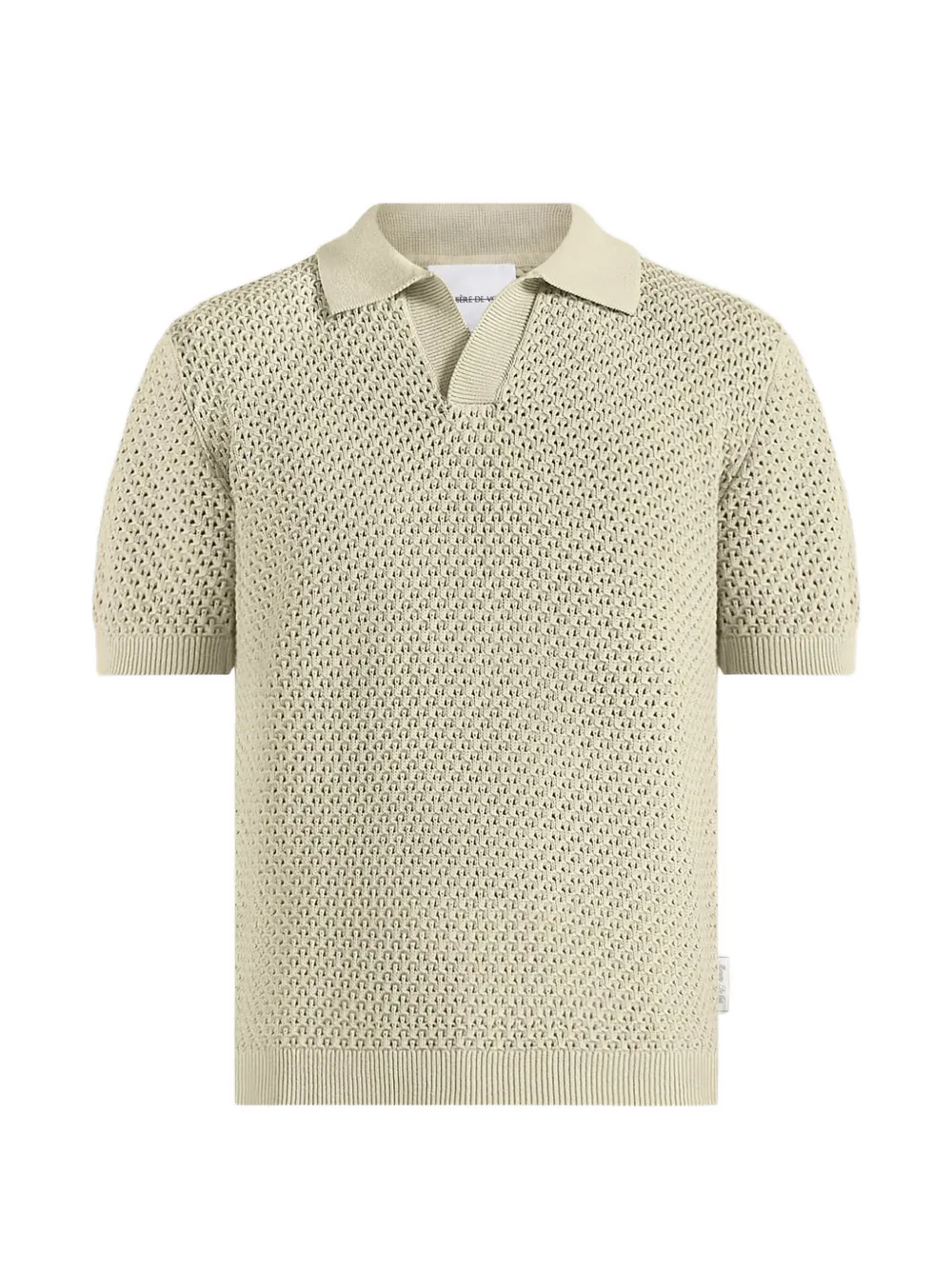 Manière De Voir Conrad in sage open knit polo shirt