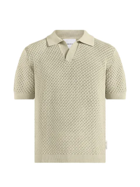 Manière De Voir Conrad in sage open knit polo shirt