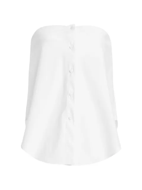 Brandon Maxwell Shea strapless poplin top