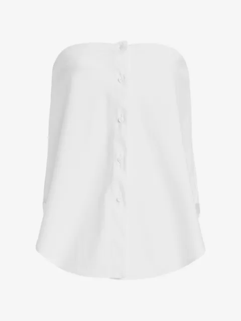 Brandon Maxwell Shea strapless poplin top