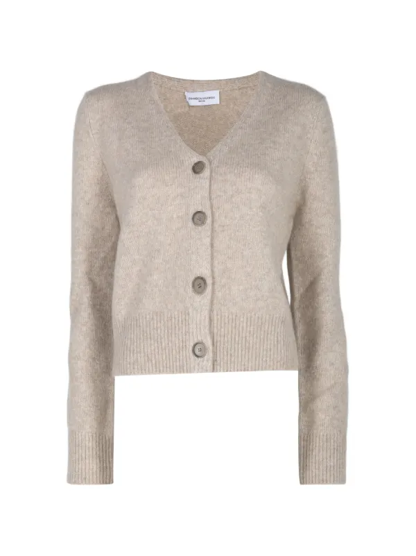 Brandon Maxwell Sloane V-neck Cardigan in Neutrals