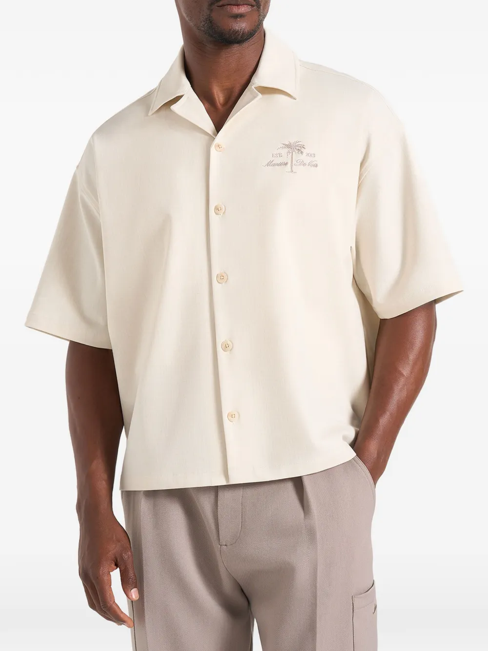 Manière De Voir Alexis embroidered textured shirt - Toni neutri
