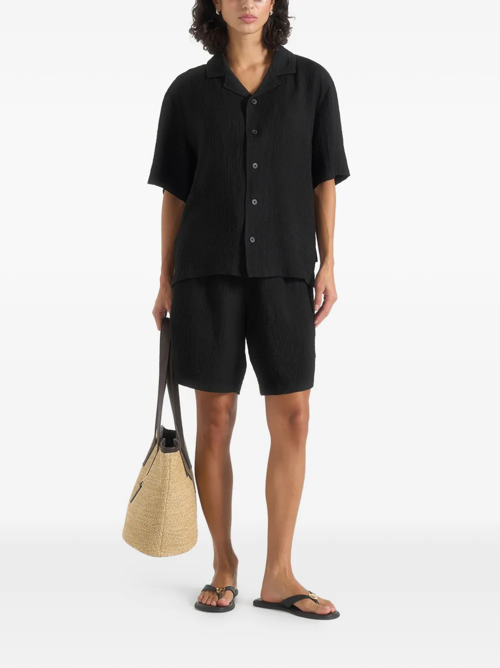 Manière De Voir Ari getextureerde shorts Zwart
