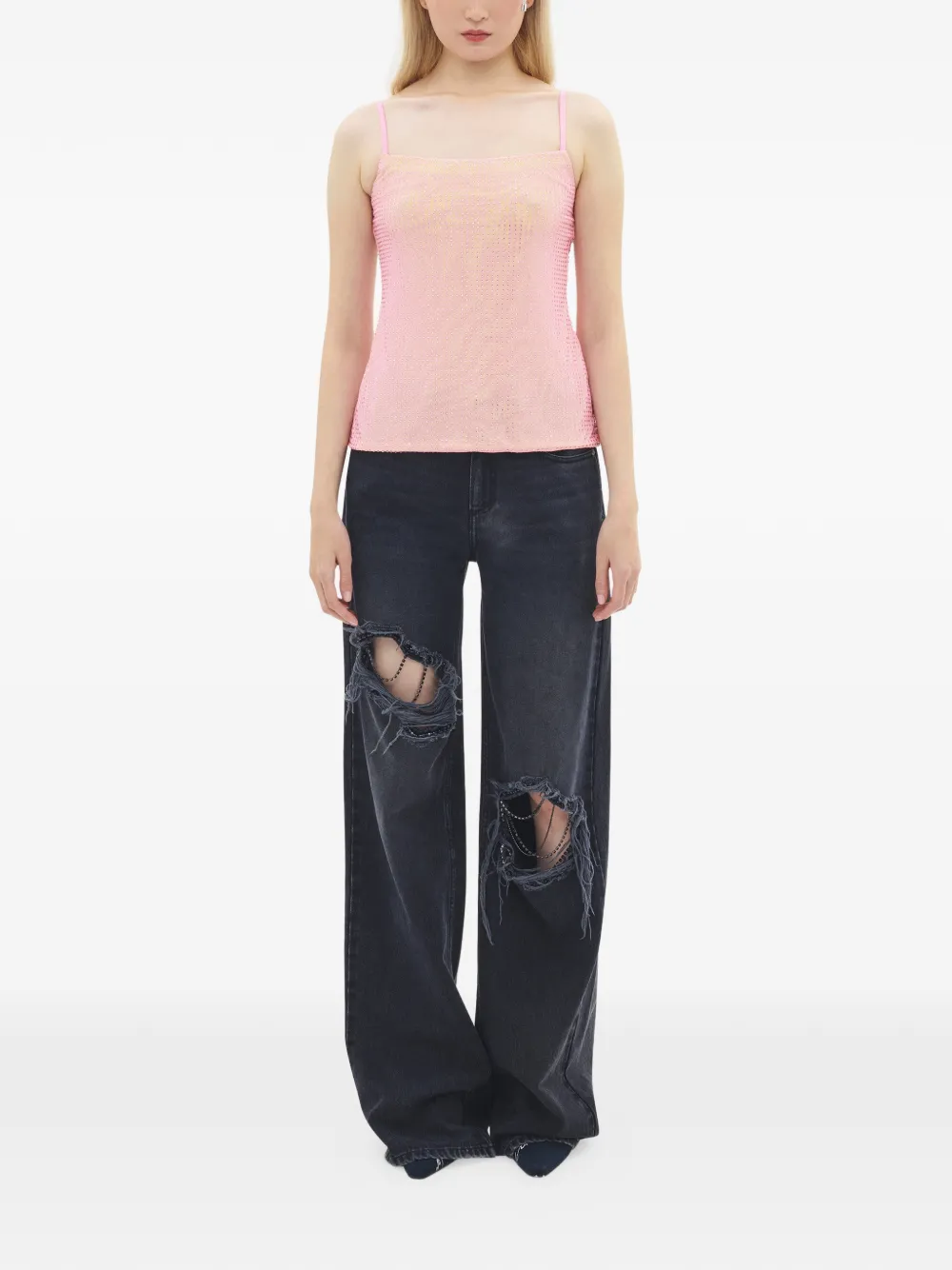 AREA Top met kristallen Roze