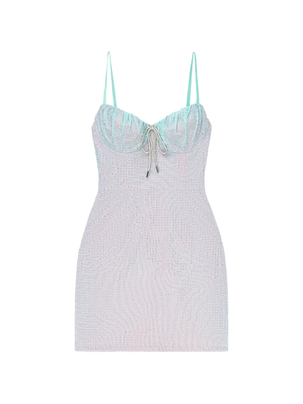 AREA crystal-embellished mini dress - Verde