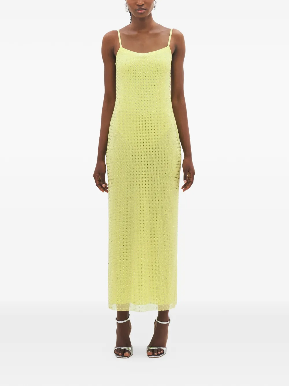 Area Crystal-embellished Maxi Dress in Yellow, view 3