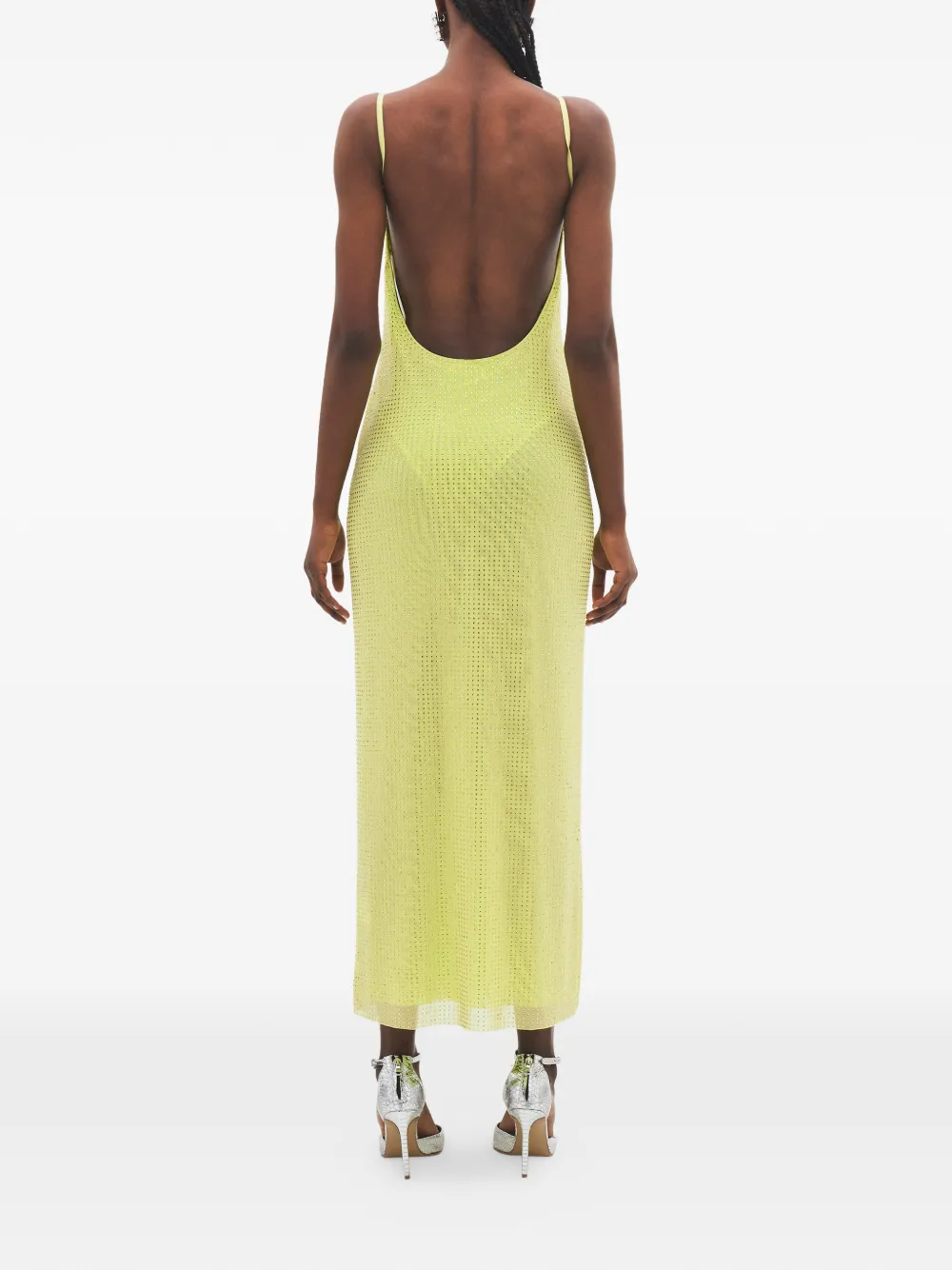 Area Crystal-embellished Maxi Dress in Yellow, view 4
