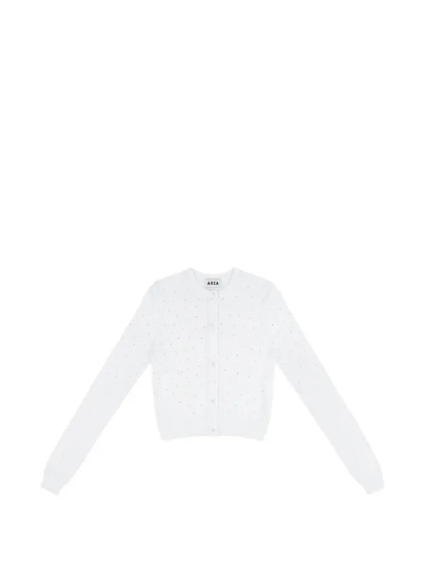 Area Crystal-embellished Cardigan in White