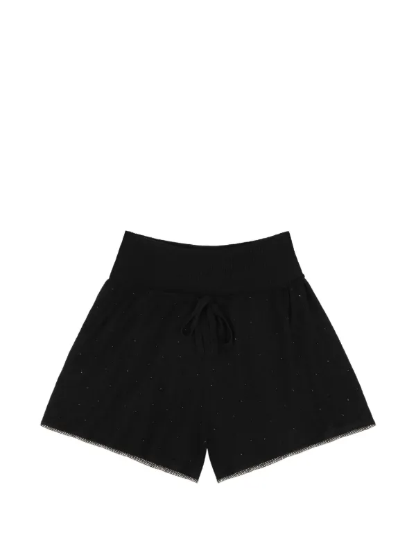 Area Crystal Embellishment Shorts in Black