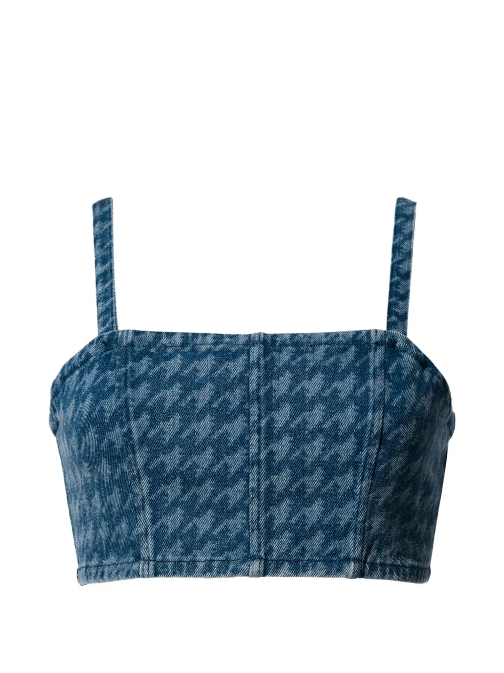 Perfect Moment houndstooth-pattern square-neck top - Blu