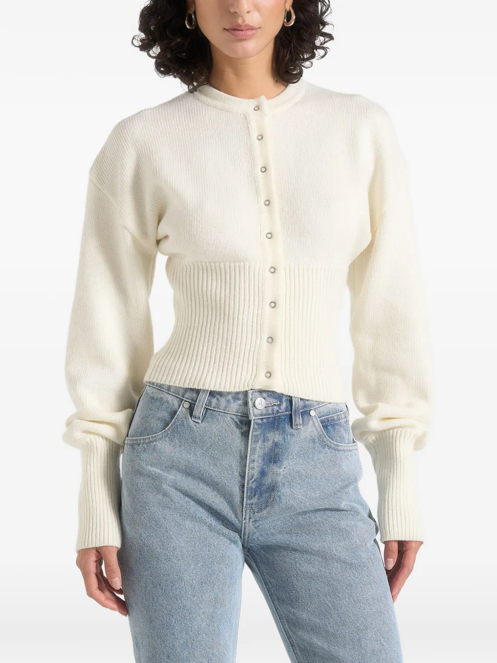 Manière De Voir Mayla ribbed-waist cardigan - Toni neutri