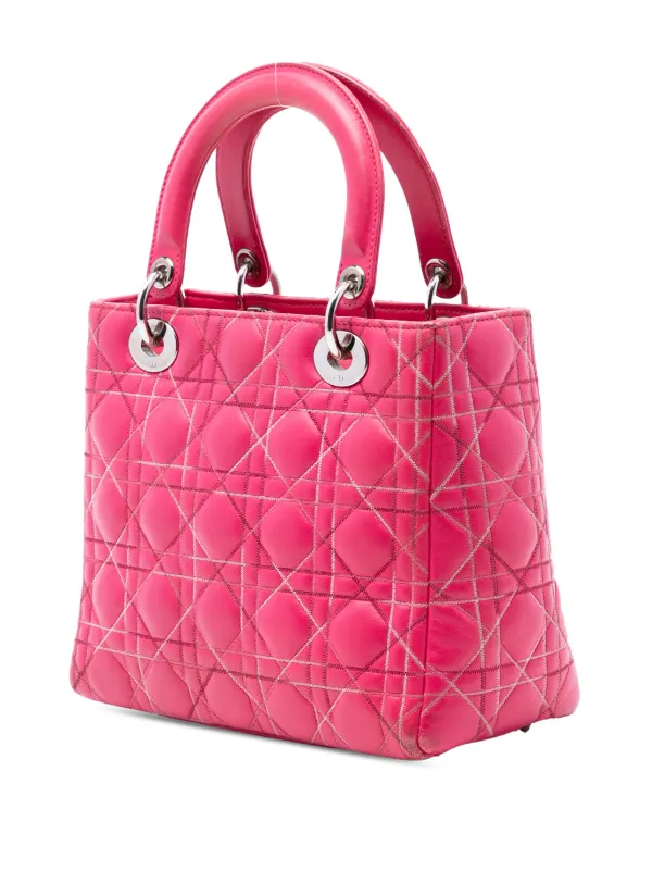 Christian Dior pink cannage stitch crystal embellished lady  Christian Dior Shoulder Bag Cannage Stitch Lady Handbag main image 1