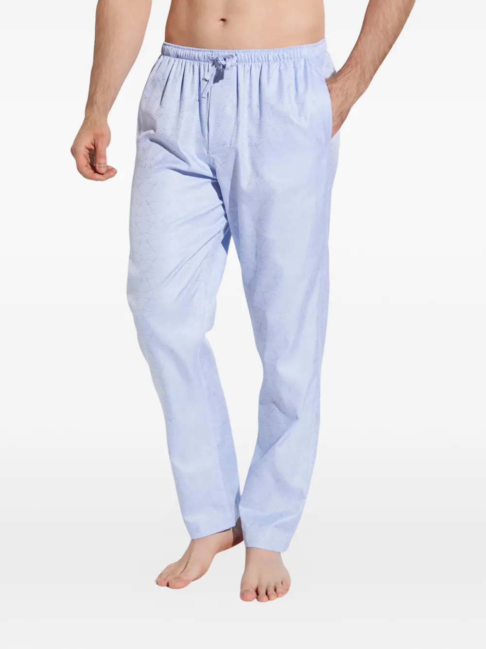Zimmerli Pyjama met logoprint Blauw