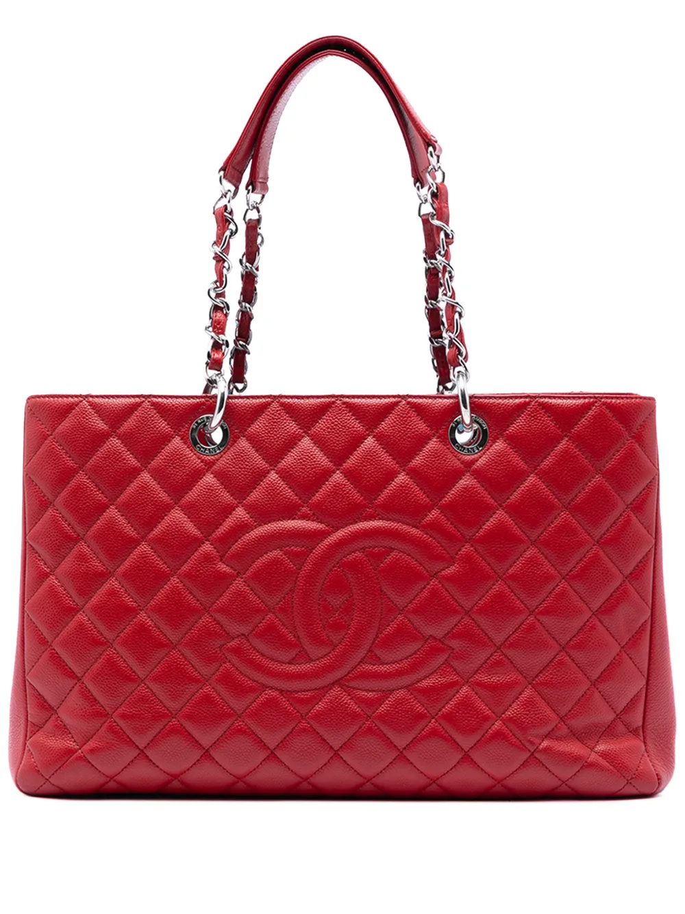 CHANEL Pre-Owned 2012-2013 Caviar Grand Shopping XL tote bag - Red