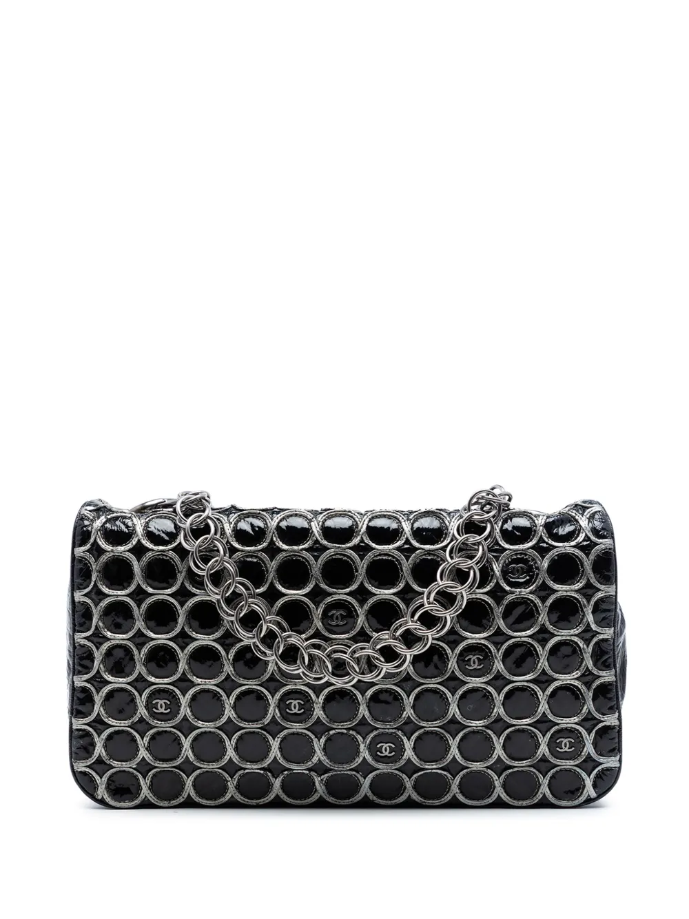 CHANEL Pre-Owned 2008-2009 CC Patent Chain Full Flap shoulder bag - Schwarz