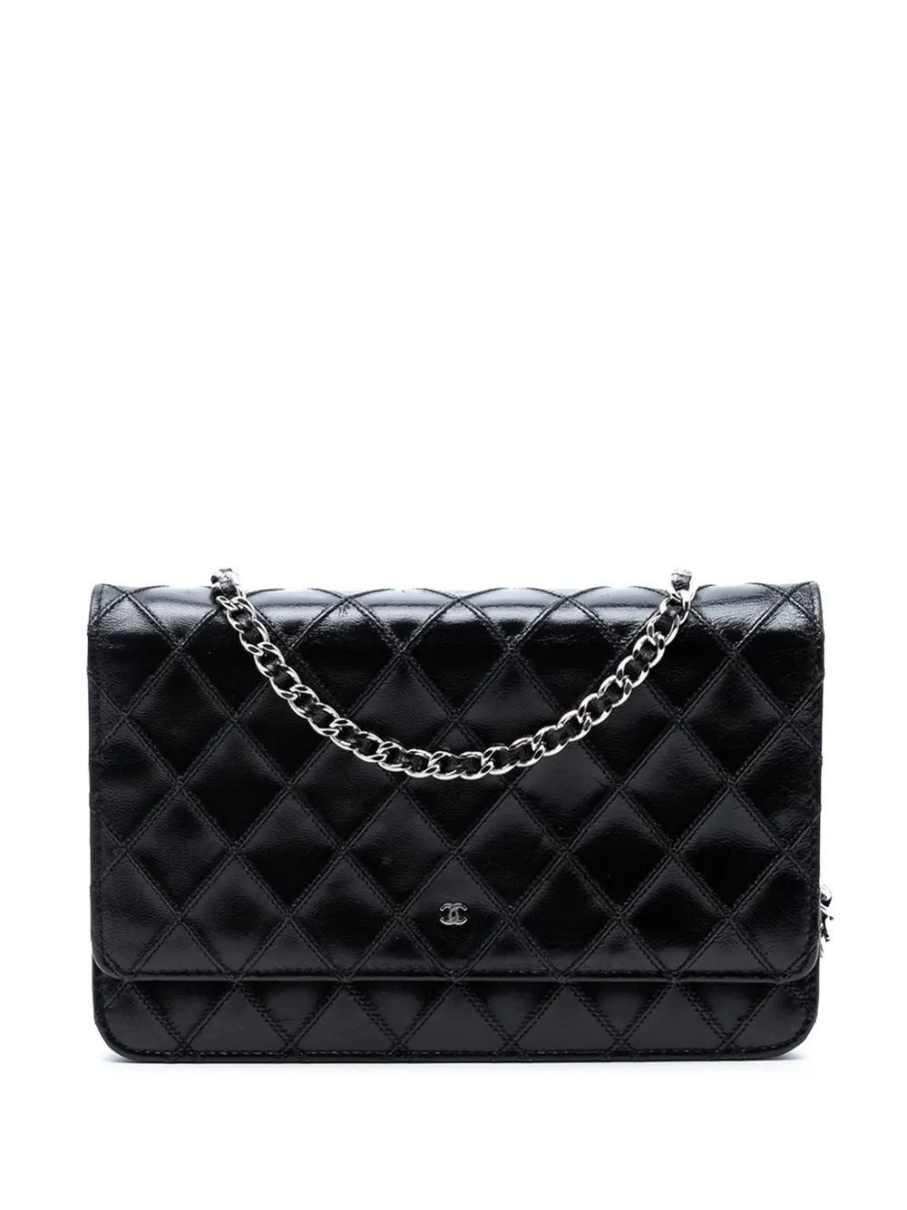 CHANEL Pre-Owned 2009-2010 CC Quilted Diamond Stitch Lambskin Wallet On Chain crossbody bag - Nero